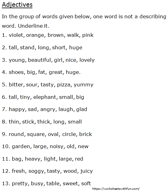 english-class-1-adjectives-in-the-group-of-words-given-below-one-word-is-not-a-describing
